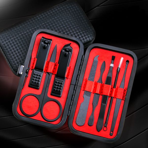 

8 Шт. / Компл. Маникюрный Набор Набор Из Нержавеющей Стали Черный Педикюр Ножницы П