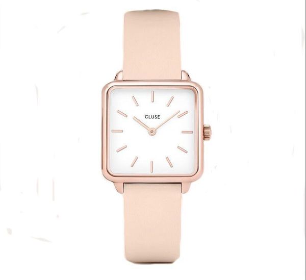 

high-quality men cluse wristwatch square steel mesh watches men's quartz waterproof watch mens designer watches luxury mens watches oro, Slivery;brown