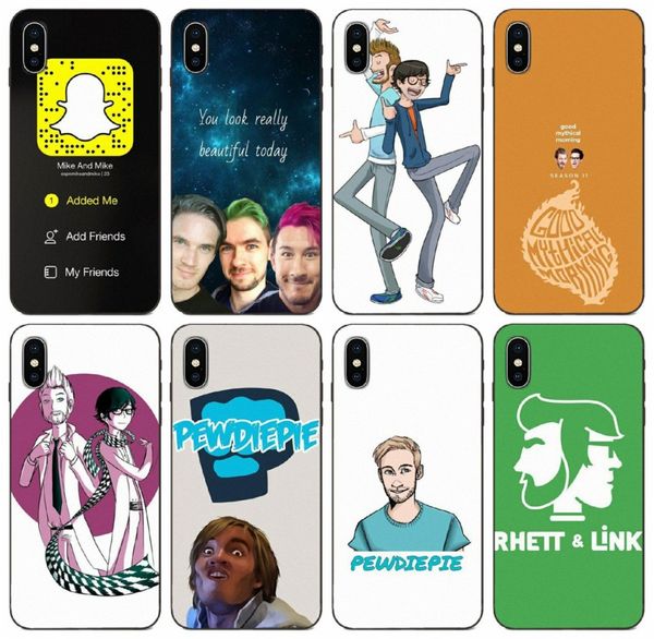 

tongtrade] pewdiepie rhette link case for apple iphone 11 pro max xs 8s 7s 6s galaxy a8 plus 2018 huawei nova 5t lg v30 v40 1pcs case