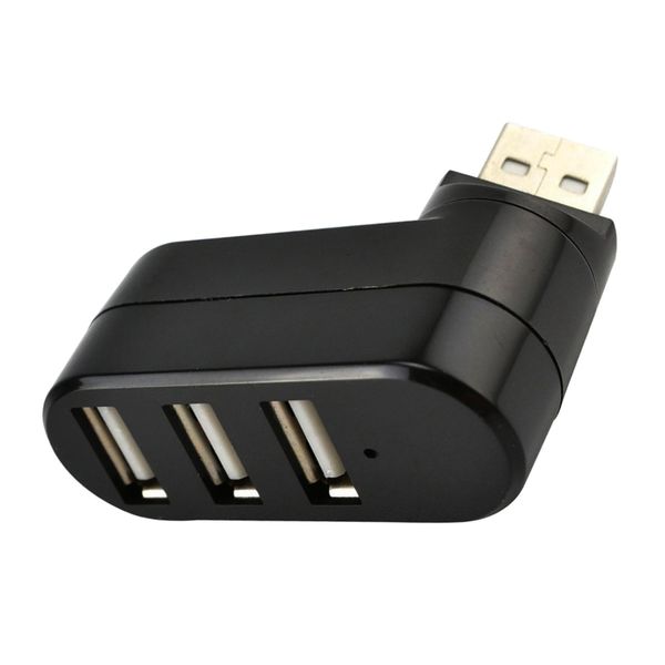 

usb2.0 hub, 3 port rotatable usb hub splitter adapter for mac pc lap(black