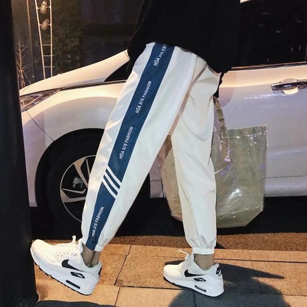 

summer men's sports running pants joggers loose straight cylinder active pants gym workout jogging trousers, Black;blue