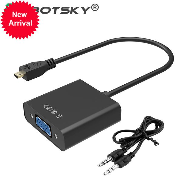 

robotsky 1080p micro hdmi to vga audio converter adapter cable male to female for hd hdtv pc lapxbox ps3 ps4 camera tablet