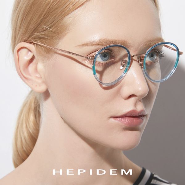 

hepidem b titanium optical glasses frame women vintage oval prescription eyeglasses men retro round myopia spectacles eyewear, Silver
