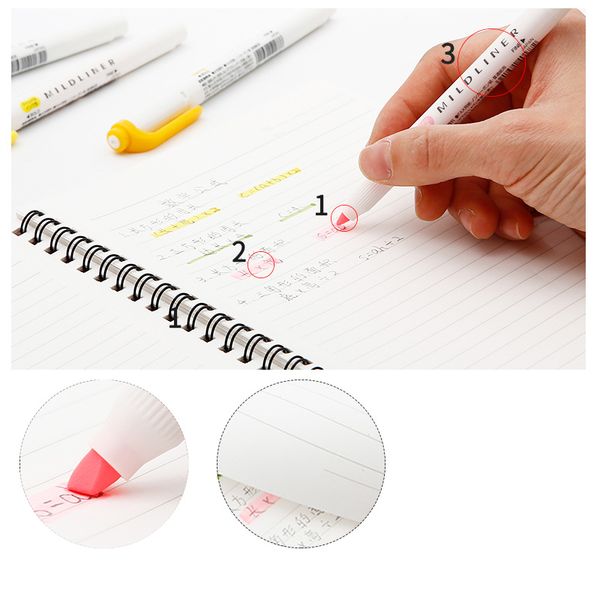 

10pc soft pastel ended highlighter pen fluorescent pen kawaii mild office supplies school stationery