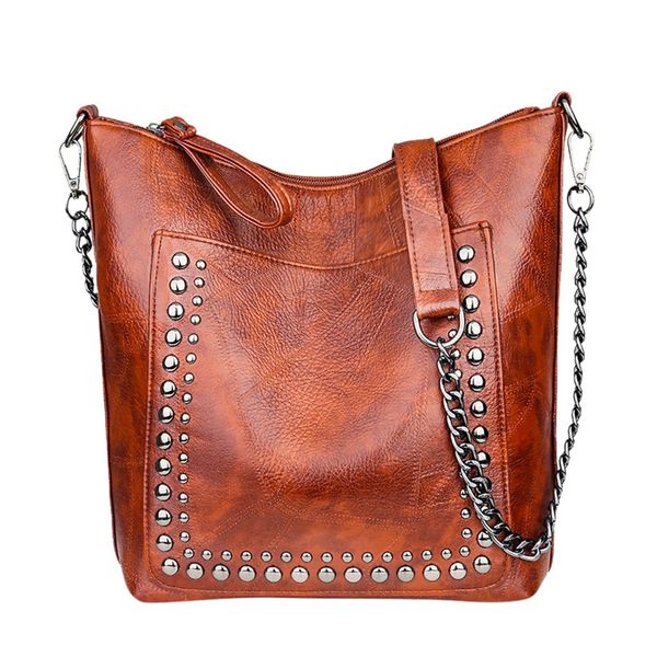 

chain shoulder bag designer rivet women's handbag casual tote bags for women 2019 diagonal package large capacity