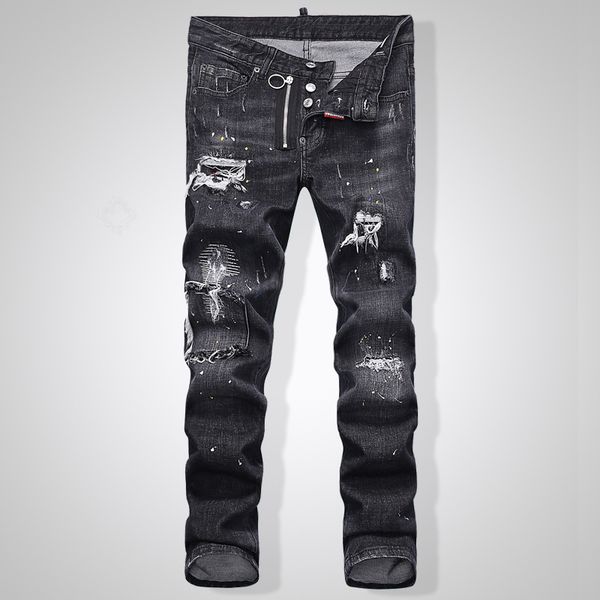 

2020 дизайнерские джинсы мужские проблемные рваные байкерские джинсы байкер деним для мужчин модный дизайнер хип-хоп мужские джинсы хорошего, Blue