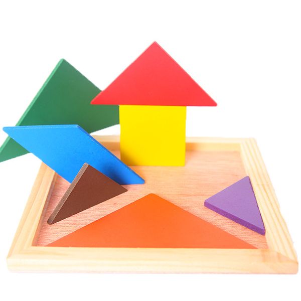 

benefit intelligence building block tangram early education has the will-power puzzle board toy improve hand-on ability for 1-6 years