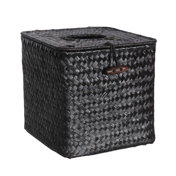 

napkin holder storage case car tissue box decoration home organizer container seaweed woven office desksquare pumping paper