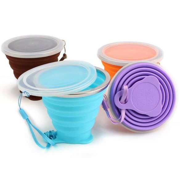 

silicone collapsible travel cup for outdoor camping and hiking cup 270ml