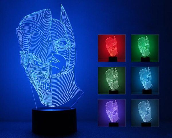 3D Double Face Multi farbige Änderung USB Touch Button LED Schreibtischlampe, Tischleuchte für Zimmer dekorativ oder Geschenke für Freunde / Kinder sieben