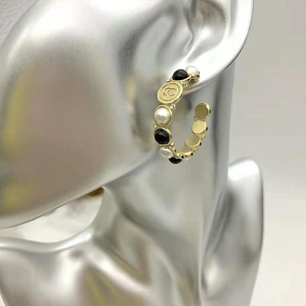 

brand designer earrings women fashion round earrings brass earring jewelry, Silver