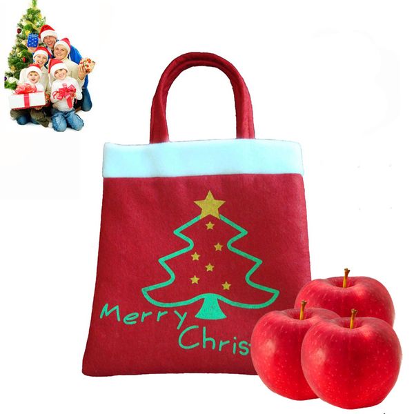 

xmas christmas kid candy gift bags christmas red tote bag children toys candy bags decorations kids gift props