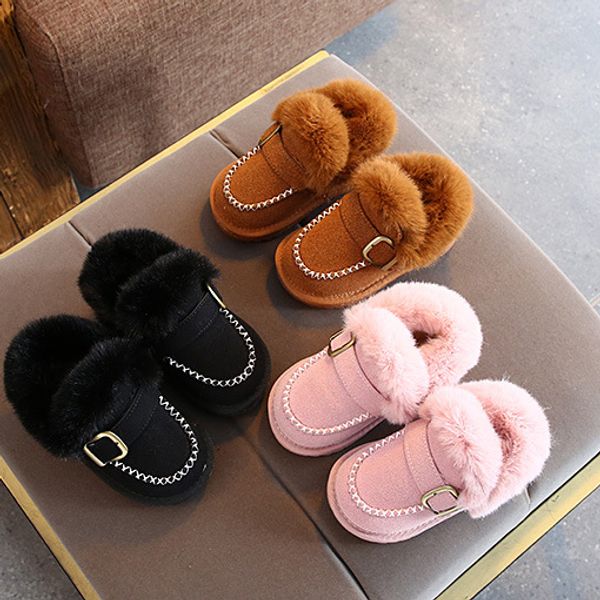 

baby fashion snow boots children designer solid color 2019 winter new arrival girl baby outdoor shoes girls luxury snow boots, Black;grey