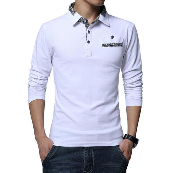 

plus size men polos shirt long sleeve casual grey cotton man polo shirts autumn winter fitness male pullover elastic, White;black