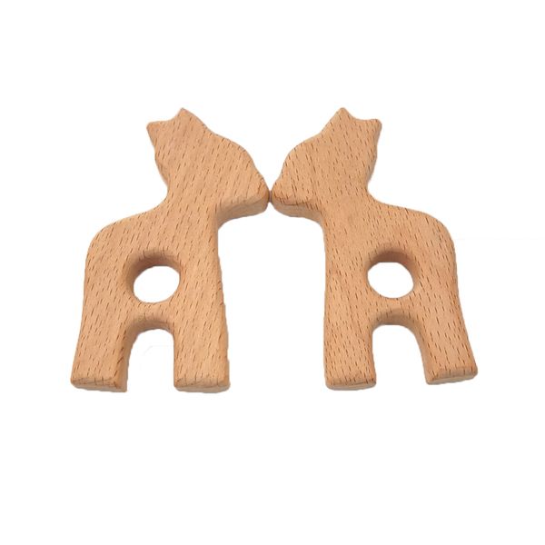 

прекрасный мультфильм древесины альпака прорезыватель 10 шт. чисто природных животных shaped детские прорезывания зубов уход бук прорезывате