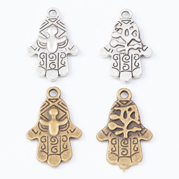 

50 шт. 26*16 мм античная бронза старинные серебряный цвет хамса рука фатимы подвески подвески для браслет ожерелье серьги diy ювелирные изде, Bronze;silver