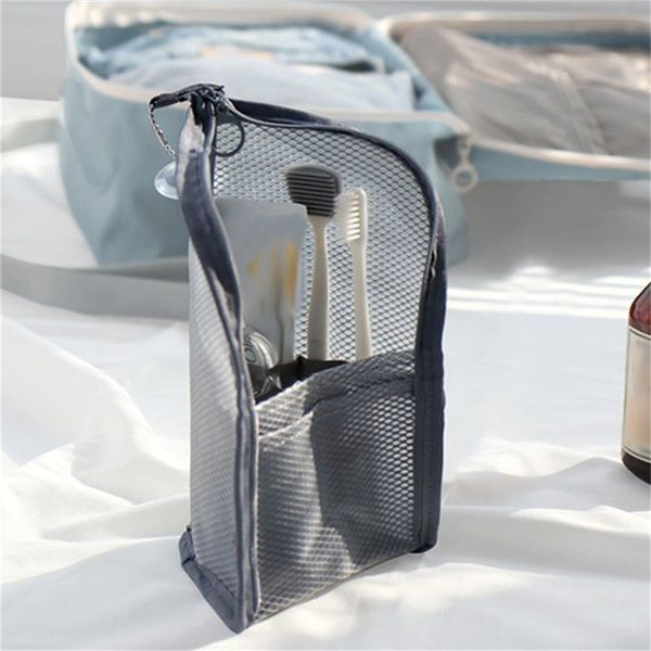 

travel portable makeup brush toothbrush toothpaste storage bag case container
