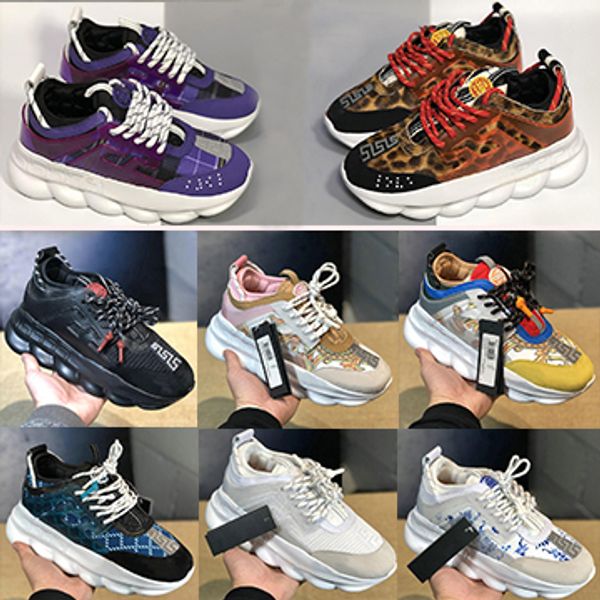 

2020 С Коробкой Дизайнерская Мужская Обувь Мода Винтаж Роскошные Женщины Кожа Зашнуровать Платформа Негабаритных Подошвы Кроссовки Тройной Белый Повседневная Обувь