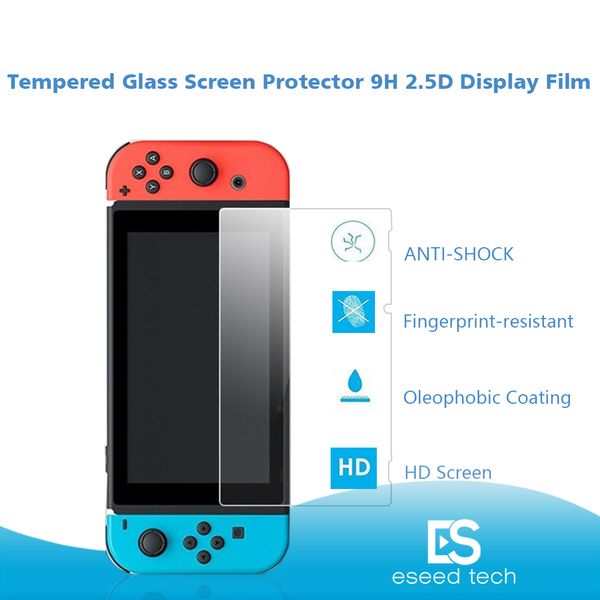 Pellicola protettiva premium per protezione schermo in vetro temperato per Nintendo Switch e Switch Lite HD trasparente antigraffio senza confezione di vendita