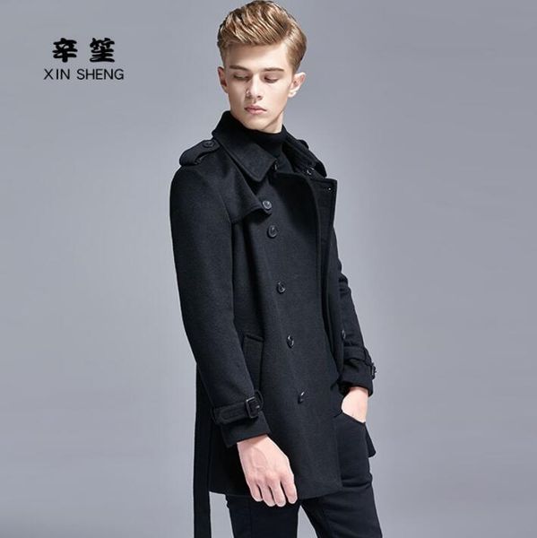 

short casual woolen coat men trench coats long sleeves double-breasted overcoat mens cashmere coat casaco masculino england 6xl, Tan;black
