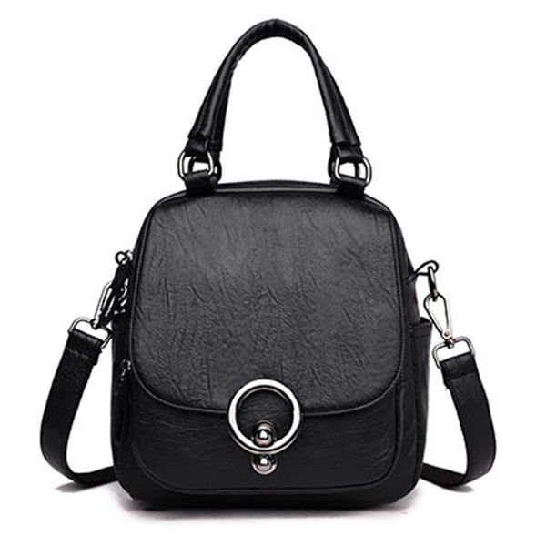

multifunction pu leather women casual school shoulder bag for teenager girl