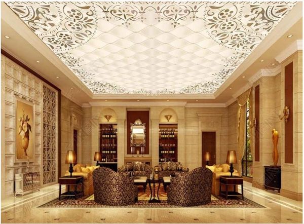 Custom Large Ceiling Zenith Mural Photo Wallpaper European Soft