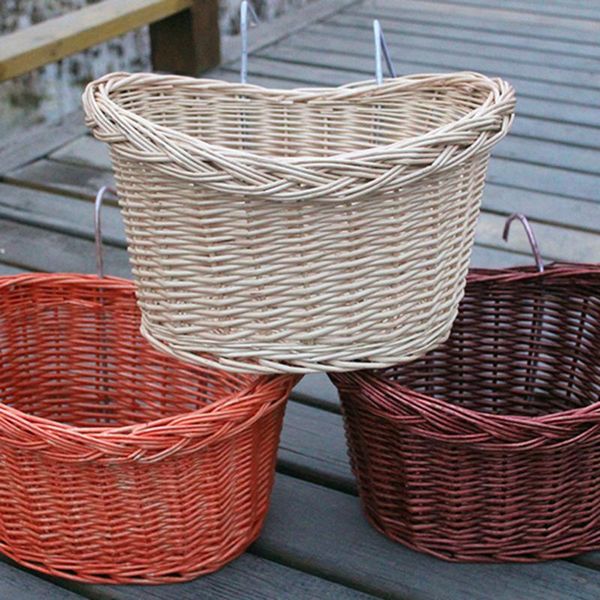 

велосипед корзины передняя ручка бар rattan сплетенная корзина велосипедов для горного велосипеда