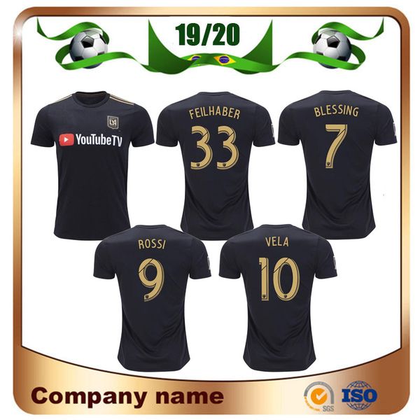 

2019 MLS Los Angeles FC home Soccer Jersey 19/20 Los Angeles # 10 VELA #9 ROSSI Soccer Shirt #7 BLESSING Customized football uniform