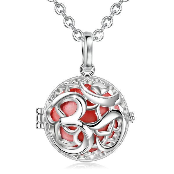 

angel caller plated silver om style cage pendant harmony necklace pregnancy ball/chime pendant/baby bola for women baby k347n20