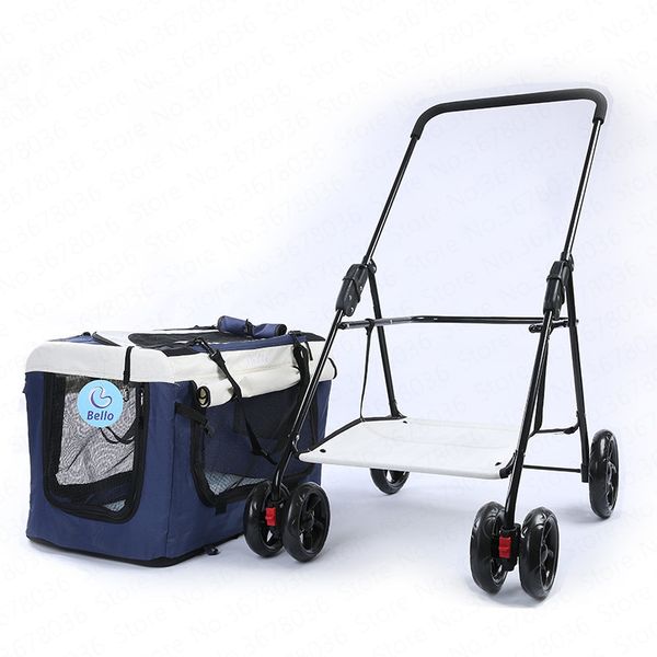 

pet stroller baby car cage four wheel outdoor law bucket teddy cart light portable folding bike bag separation dog car seat