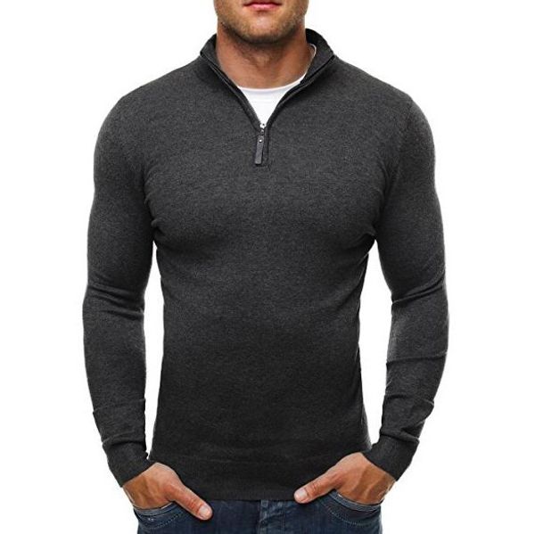 

men pure color turtle neck long sleeve knit unlined upper garment to europe and the united states men's cultivate one's morality, White;black