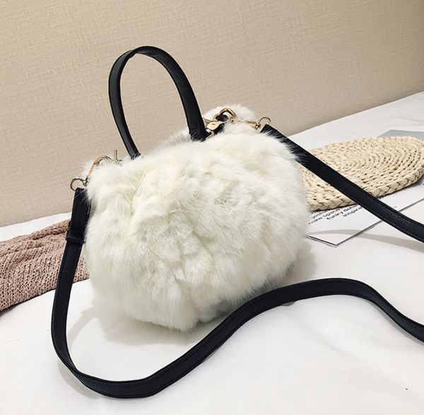 

designer shoulder bags women wool cloth with soft nap handbag lady cute winter bag more color fashion women fluffy bag