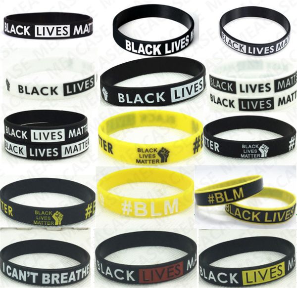 

черный живет вещество wristband письмо printed я не могу дышать силиконовый браслет браслеты резиновые браслеты браслеты спорт партия декоро, Black