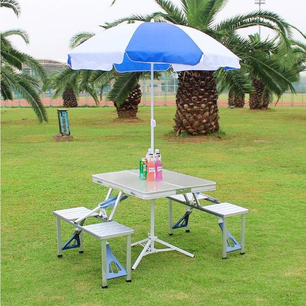

outdoor folding table chair camping aluminium alloy picnic table waterproof ultra-light durable folding desk for