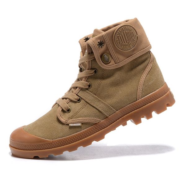 

palladium pallabrouse men high army military ankle mens women boots canvas sneakers casual man anti-slip designer shoe 36-45 01, Black