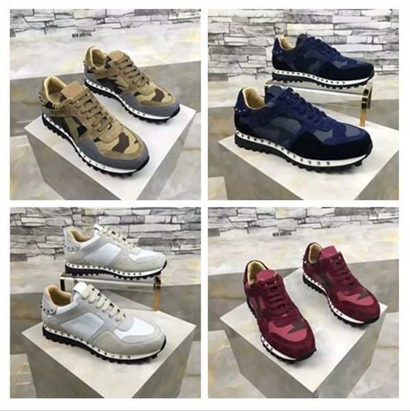 

originals box] low cut men casual sneaker stud shoe women,men casual shoes rock runner trainer party wedding shoes, Black