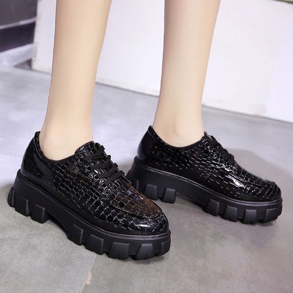 

autumn black ankle boots for women crocodile pattern footwear female thick heel low-shoes pu leather short boots zapatos de