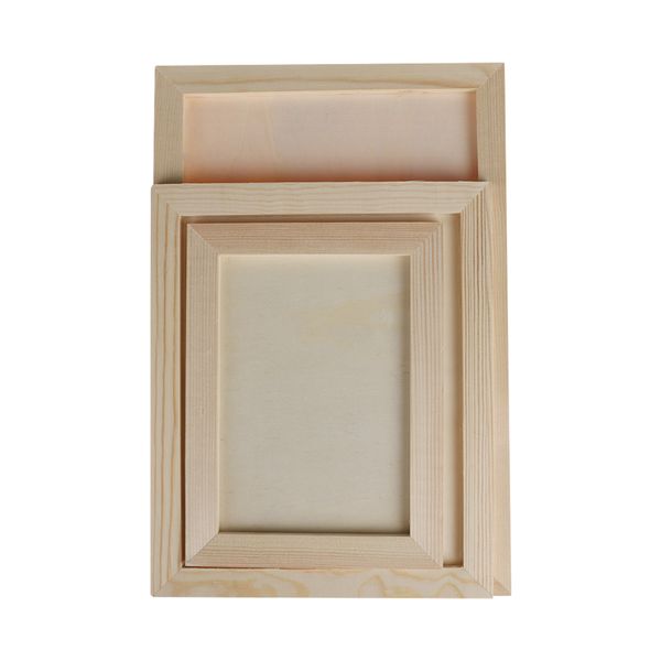 

1pc blank wooden picture frame wooden wall wall decoration children's painting display box diy handmade p frame s/m/l