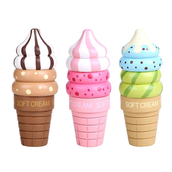

wooden magnet connected ice cream kids children pretend play toy