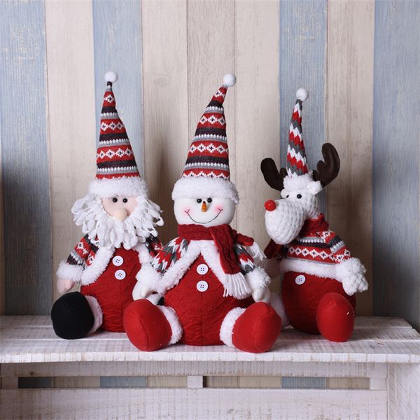 

xmas figurines sit down doll christmas decorations for home natal santa claus elk doll ornament new year gifts navidad ornament