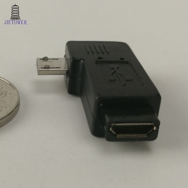 500 шт. / Лот Пара Прельный левый угол Micro USB мужчина 90 градусов USB-мужчина на микрофон