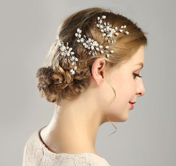 

bridal hair bun gold and silver white pearl hair bun bridal wedding accessories