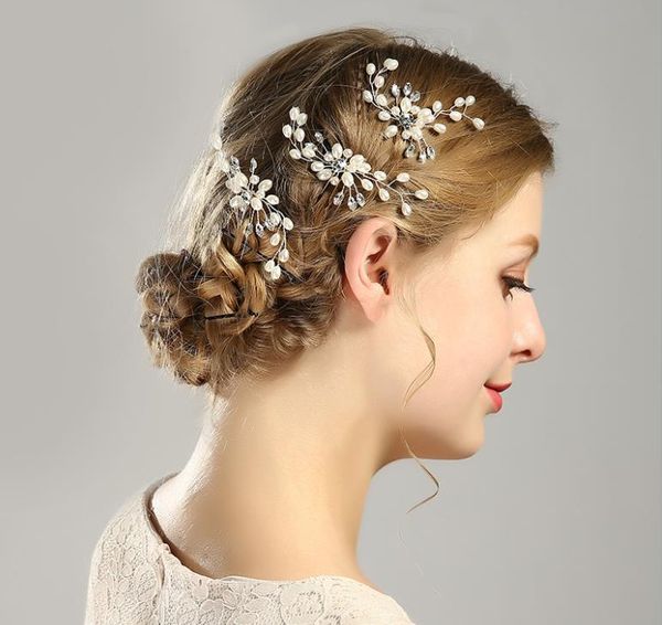 Люкс для волос Bun Gold и Silver White Pearl Hair Bun Люкс Свадебные аксессуары