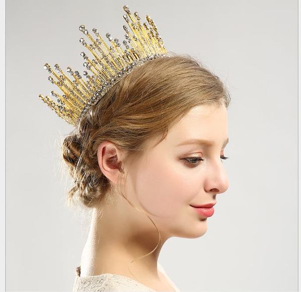 

bride crown circle pearl bride crown wedding dress accessories crown hair ornaments, Slivery;golden