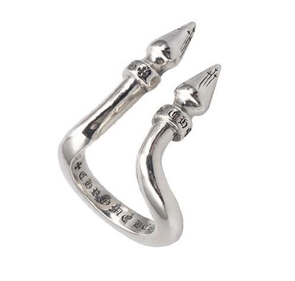 

925 sterling silver rings trend personality jewelry punk style mens and womens lovers gift hip hop cross style luxury designer jewelry 028, Golden;silver