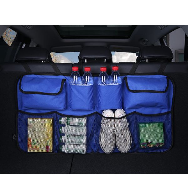 

car rear seat back storage bag multi hanging nets pocket trunk bag organizer auto stowing tidying interior accessories supplies