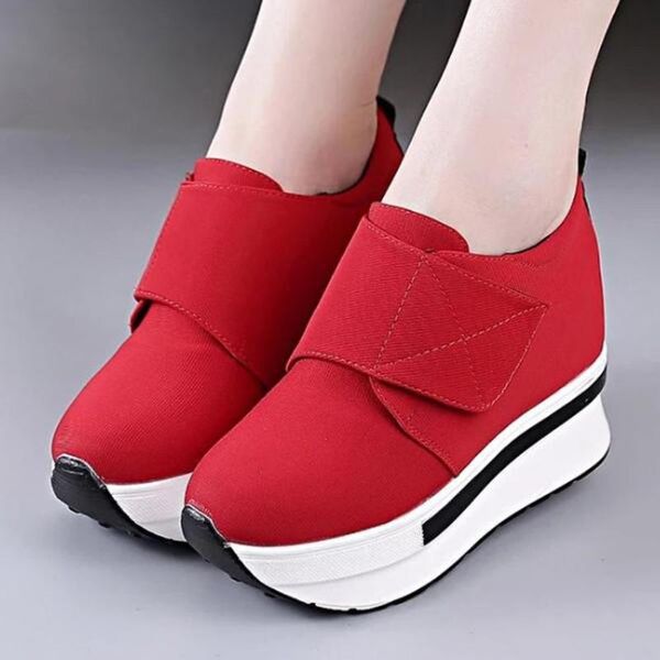 

2019 spring autumn fashion platform shoes with zip casual sweet sneakers shallow women shoes 6 color platform 785, Black