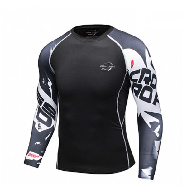 

bjj men vs pk exercise jerseys rashguard compression quick-drying sports t shirt men gym training rash guard shirts jersey, Black;red