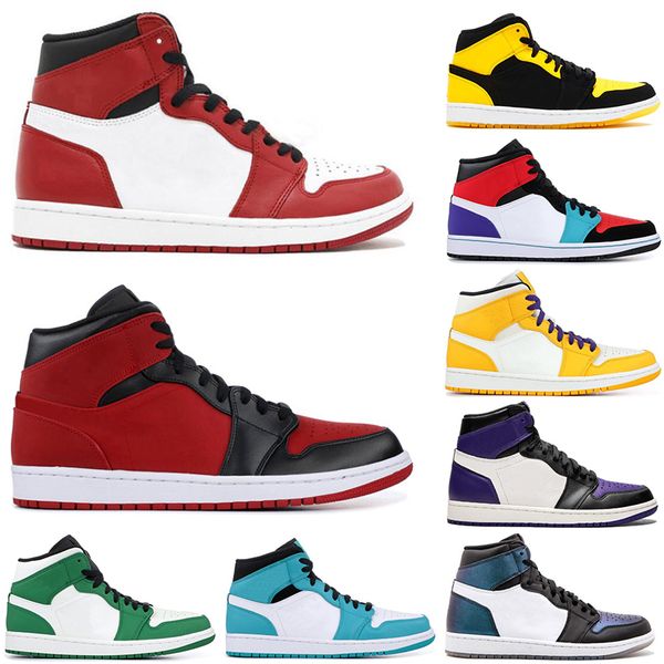 

new with original box mens and women shoes sneakers white 1 1s basketball shoes designer shoes powder blue unc athletic sport sneakers 7-13, White;red