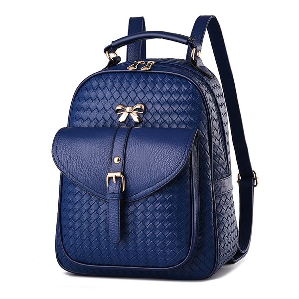 

2020 fashion new ladies travel backpack bow student schoolbag korean pu leather multicolor women backpack